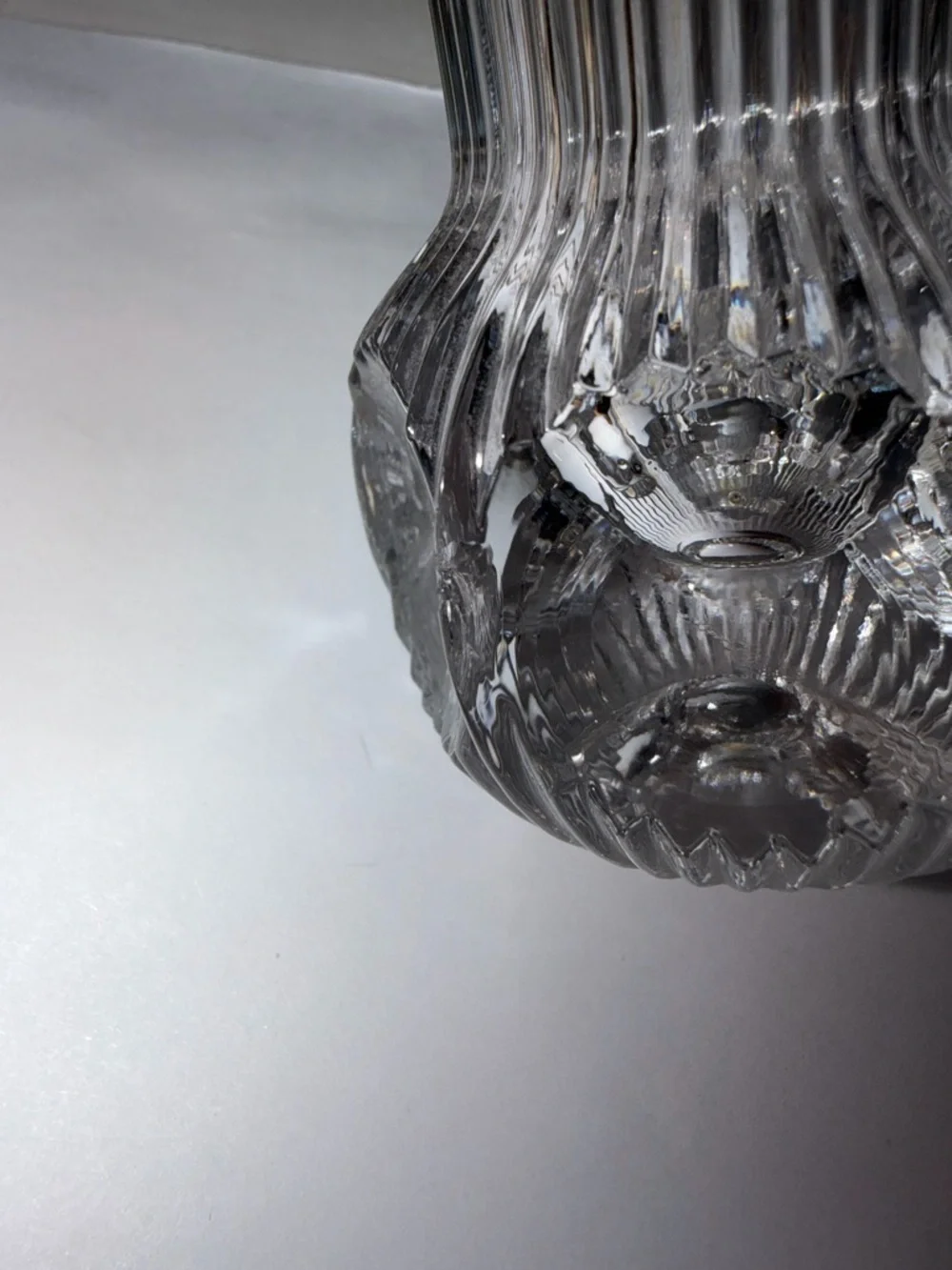 Vintage Clear Pressed Glass Bud Vase - Fluted Ribbed Design - 4.75